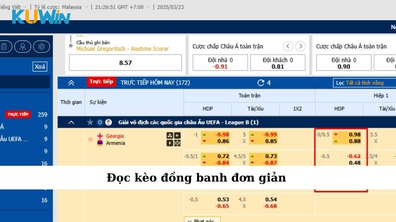 Đọc kèo đồng banh đơn giản